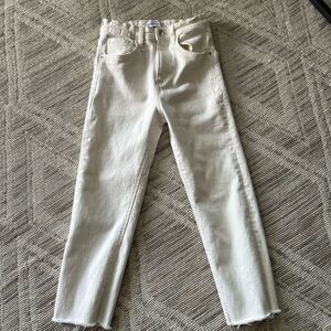 Zara Cream Women's Ankle Cropped Size 0 Jeans